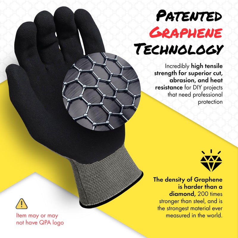 Quest Protective Apparel Cut and Puncture Resistant Work Gloves â€“ Lightweight Durable Graphene Safety Gloves - Construction, DIY, Kitchen and Mechanical Use for Men and Women - X-Large, Pack of 3 - Image 3